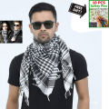 Premium Muslim Head Scarf | Soft Cotton Black White Check Haji Rumal | Unisex Arab Style Prayer Cloth, Hijab & Travel Shawl for Islamic Use + Free Gift 10 PCS Multi-Color Safety Pins!. 