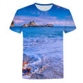 New Seaside Scenery T-Shirts Sea Beach Sky Nature 3D Print Streetwear Men Women Fashion Oversized T Shirt Kids Tees Tops Clothes. 