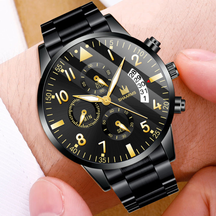 LO%E3%80%90Life%20waterproof%E3%80%91SHAARMS%20Fashion%20Man's%20Business%20Casual%20Watch%20Quartz%20Movement%20Steel%20Strap%20Simple%20Trendy%20Wristwatch%20with%20Calendar%20-%20Image%207