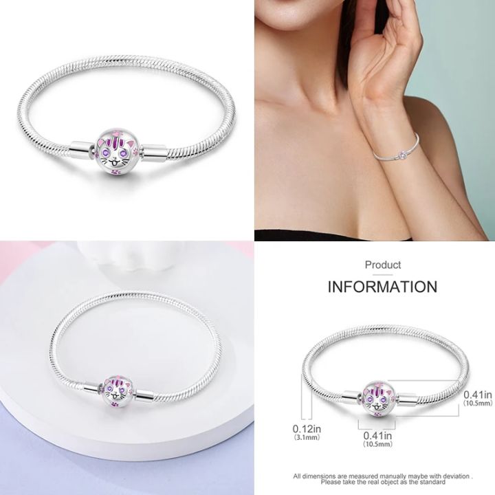 High%20Quality%20925%20Silver%20Bracelet%20Fit%20Original%20Pandora%20Charms%20Pendant%20Jewelry%20Gift%20Cute%20cat%20Tulip%20Unicorn%20Snake%20Bone%20Chain%20BruberryBe%20-%20Image%206