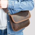 Malunte shoulder bag, leather men's bag, trendy fashion small shoulder bag, mobile phone bag, motorcycle bag, crazy horse leather crossbody bag men.