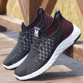 Men's Shoes Slip-on Casual Work Shoes Old Beijing Cloth Shoes Summer Sports Fly Woven Mesh Shoes. 