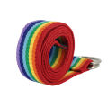 Cloth Belt Colorful Stripe Design Metal Double Ring Buckle. 