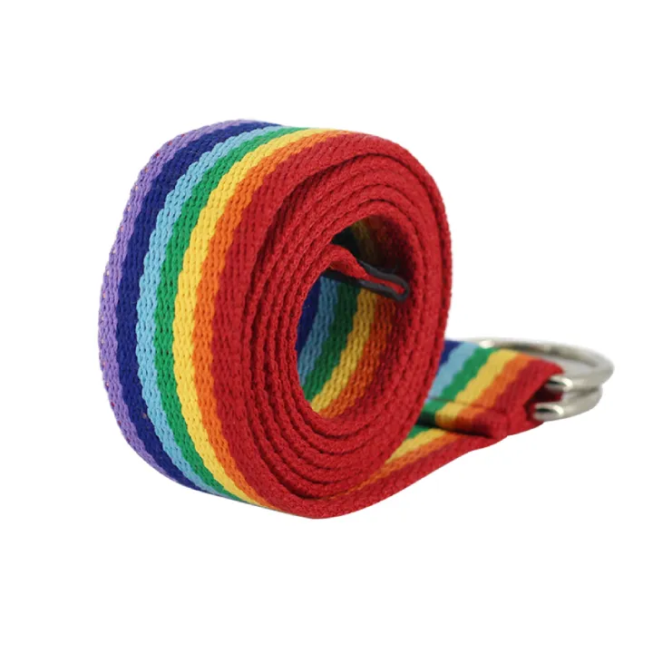 Cloth%20Belt%20Colorful%20Stripe%20Design%20Metal%20Double%20Ring%20Buckle%20-%20Image%202