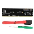 DDR3 DDR4 DDR2 to M2 SSD Adapter DDR to M.2 Hard Disk Adapter Card Black SATA 15Pin Power + SATA 7Pin Data Port. 