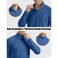 MAGCOMSEN UPF50 Men's T-shirt UV Sun Protection Long Sleeve Hiking Fishing Shirts Quick Dry 1/4 Zip Summer Pullover Workout Tops.