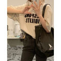 Pure Cotton American Vintage Letter Print Short Sleeve T T-shirt Women's Summer New Loose Leisure All-Matching Half Sleeve Shirt Fashion.