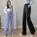 IELGY wide leg pants women's loose high waist straight mopping sports casual pants. 