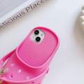 3D Funny DIY Holes Crocs Toes Charms Slippers Summer Soft Silicorelaxne Phone Case for iPhone 11 12 13 14 15 Pro Max Breathable Cover.