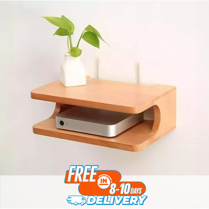 Router Shelf Wall Mounted Wifi Router shelf Height 5.5 Inch Width 12 Inch Depth 8 Inch Model RS202