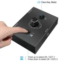 3.5mm Audio Switcher, 2 Input 1 Output/1 Input 2 Output Audio Splitter Switcher, Audio Switcher Box, One-Key Mute Button. 