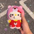 Stuffed Toys Strawberry bear, Kitty cat, squeak, spitting bubbles, handmade DIY Xiaohongshu, the same plush material package, recording doll.