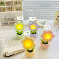 Mini flower cute bedroom creative bedside ornament cream glue DIY night light graduation gift desk lamp. 