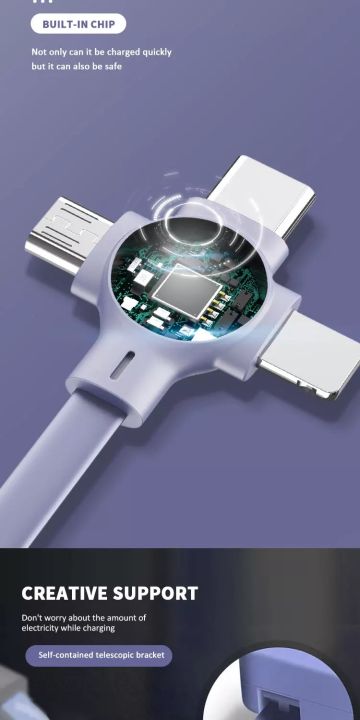 4%20in%201%20Retractable%20USB%20Type%20C%20Micro%20USB%20Charge%20Cable%20For%20IPhone%2012%20Pro%20With%20Phone%20Stand%20Charger%20Data%20Cable%20-%20Image%204