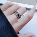 Trendy Black Love Adjustable Rings For Woman.