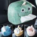 Car Tissue Case Adorable Cartoon Cute Pink Pig Plush Tissue Box.