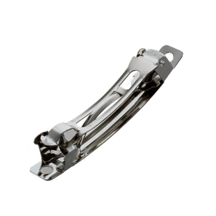 100%20Pcs%2050mm%20Metal%20French%20Barrettes%20Hair%20Clips%20Bows%20-%20Silver%20-%20Image%202