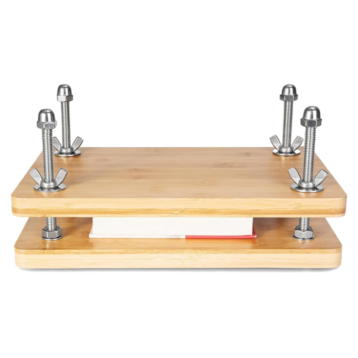 Book Press Bookbinding, Wooden Bamboo Book Press, Portable Press Kits for Bookbinding Supplies