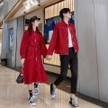 Cojin Couple Clothes Fried Street One Dress Autumn New Niche Design Red Dress Female Men's Coat Fashion. 