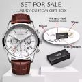 LIGE 9866 luxury fashion chronograph active Men Leather Watch 30M Waterproof - Watch. 
