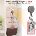 2 Pack Mini Heavy Duty Retractable Badge Holder Reel, Metal ID Badge Holder with Belt Clip Key Ring for Name Card Keychain(Small Glossy Black). 