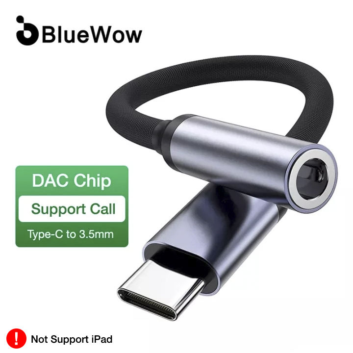 (New) bluewow 09U type C to 3.5mm adapter jsaux aux USB C to 3.5mm headphone jack audio adapter cable for Xiaomi Mi iPad Pro Samsung Galaxy S20