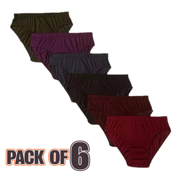 6 Piece Cotton Panty for Women and Girls Premium Export Quality Comfortable Undergarments