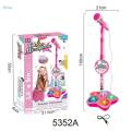 Music Sing Microphone Toy with Flashing Stage Lights Kids Microphone and Stand Girls Age 3+. 