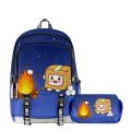 3D New LankyBox Carton Villain Schoolbag Backpack Double-layer Pencil Case Two-piece Suit for Primary and Middle School Students. 