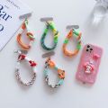 For IP 15 14 Pro Max Samsung Flip 4 Coloful Rope Chain Korean Mobile Phone Cute Knot Portable Anti-loss Hand Bracelet Chain.