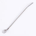 Round Threaded Straws 2 In 1 Stainless Steel Straw Spoon Reusable Straw Tableware Home Beverage Stirring Spoon Long Handle Dessert Coffee Spoon. 