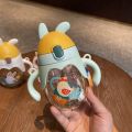 Cute Cartoon Animal Children Cup For Outdoor Travel School Leakproof Choking Proof Baby Feeding Cups With Straws Portable Baby Water Bottle 280ml. 