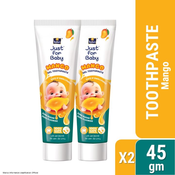 Parachute%20Just%20for%20Baby%20-%20Baby%20Gel%20Toothpaste%2045g%20(Mango)%20Pack%20of%202%20-%20Image%202