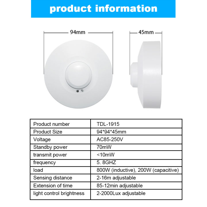 5.8G%20Embedded%20Ceiling%20Microwave%20Radar%20Sensor%20Switch%20AC85-250V%20Automatic%20Induction%20Sensor%20Body%20Motion%20Detector%205.8GHz%20Sensor%20-%20Image%203