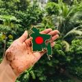 Fridge Magnet Acrylic Bangladesh Green Map.