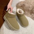 Thick-soled snow boots women's 2023 new autumn and winter fur integrated short tube thick-soled warm fashion cotton shoes wholesale. 
