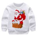 2022 year Christmas Candy Print Santa Claus Sweatshirt Boy Round neck Teenager Long Sleeve Pullovers Xmas Party Girls Cotton Top.
