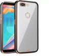 OPPO F9 - Luxury Gold Line NEW SKIN Electroplating Transparent Back Cover Soft Chrome Shine TPU Mobile Phone Case.