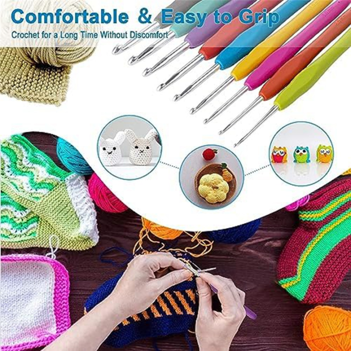 9%20Pieces%20Extra%20Long%E2%80%AF%20Knitting%20Needles%20Comfortable%20Smooth%20Crochet%20Needles%20Ergonomic%20Handle%20Crochet%20Hooks%20Set%20-%20Image%206