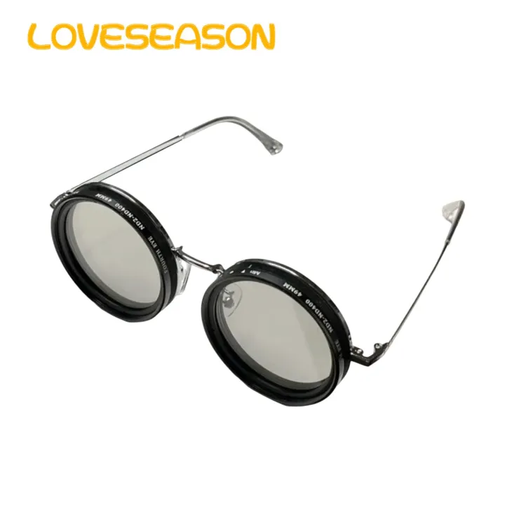 Nd Filter Sunglasses Adjustable Polarized Sunglasses with Nd Filter Lenses Handcrafted Retro Shades for Men Women 1-9 Gears Stylish Eyewear for Sun Protection Sunglasses for Outdoor Activities