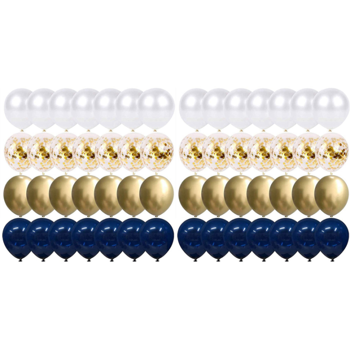 thumbnail image 2 of Royal Blue Gold Birthday Decorations 121Pc Banner Balloons For Men 16-60th Party 2 of 9
