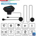 Motorcycle Helmet Communicator Intercom Headset Music Interphone Bluetooth 5.0 Waterproof, Hands-Free, Long Battery Life (Not Device to Device).