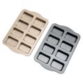 Durable 8-Cavity Mini Loaf Brownie Pans Non-Stick Large Capacity Mini Bread Baking Mold DIY Rectangular Carbon Steel Cake Mold Kitchen Use.