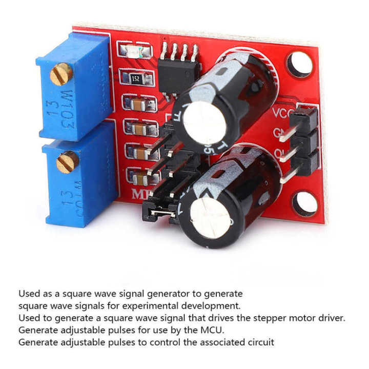 Signal Generator NE555 Square Wave Adjustable Pulse Frequency Module for MCU Stepper Motor Driver Experimental Development