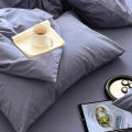 Japanese-style simple solid color washed cotton cotton quilt cover, bed linen and fusset pillowcase, four seasons cotton single bedding.