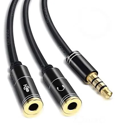 extension cable aux headphone mic splitter