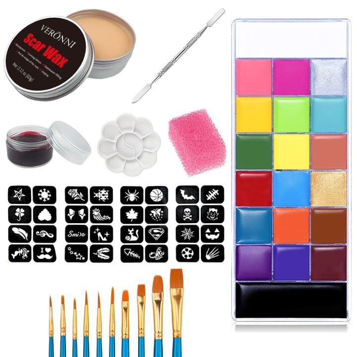【Popular choice】 SFX Makeup Kit 20 Colors Body Paint Oil Stage Special ...
