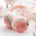 Winter Warm Ear Muffs Cute Cartoon Fruit Girls Fluffy Fold Burger Shape Headphone Earmuffs Soft Cashmere Warmer Earlap. 