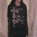 Mall Goth 2000s Retro Pullovers Tops Vintage Graphics Y2K Loose T Shirt Chic Aesthetic Autumn Long Sleeve Tees Grunge Streetwear. 