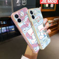 JIUMOO Case For Xiaomi Mi 11i 11X POCO F3 Redmi K40 Pro Case Cartoon Milk Bear Pattern Side Square Edge Luxury Plating Phone Casing Full Cover Camera Lens Shockproof Protection Softcase. 